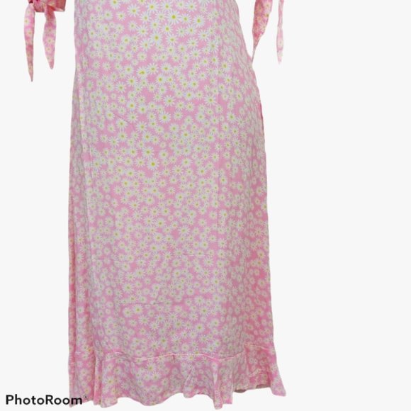 Faithfull the Brand Pink Emilia Floral Daisy Tie Midi Dress - Picture 7 of 10